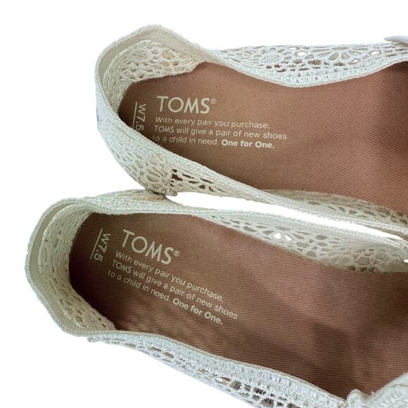 TOMS Alpargata Moroccan Natural Crochet Slip-On Shoes Women's Sz 7.5 - Picture 3 of 9
